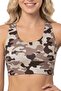 Women's Sports Bra – High Support, Cross Back, Removable Pads (Brown Camouflage) - 3