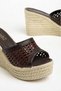 Women's Slippers Brown Shoes Padded Sole Braided Upper - 2