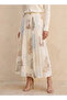Midi Pleated Skirt with City Landscape Print