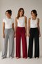 Women's 3-Piece Lycra Comfortable Pants & Sweatpants, One Size Fits 45-95 Kg, High Waist Loose Leg, Casual Home Wear - 3