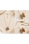 Letter m Stone Balloon Letter Gold Color Women's Necklace - 2