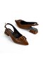 Let's Use It Daily, Brown Skin, 2 cm High, Leather Material, Babet