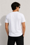 Men's T-Shirt White Regular Fit Crew Neck Cotton 30/1 Single Jersey Fabric - 4