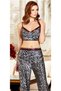 3-Piece Black and White Zebra Patterned Satin Pajama Set with Bustier |   Robe and Dowry Set for the Bride - 8