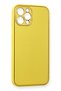 Aconcept iPhone 12 Pro Case Coco Leather Silicone Cover (113711) - Yellow - 3