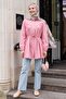 Dusty Rose Shirt Tunic with Rope Belt