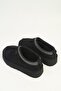 Women's Black Furry Slippers Qu-54395 - 4