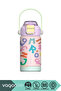 360ml New Collection Patterned 6-Hour Hot/Cold Stainless Steel Thermos with Straw/Without Straw, with Handle and Non-Slip Base