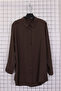 Women's Large Size Buttoned Long Sleeve Shirt Elastic Waist Pants Woven Bottom Top Set - 3