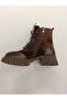 Genuine Leather Suede Lace-Up Zippered Boots Women's Shoes - 3
