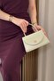 Women's Light Green Minimal Bag - Hand and Shoulder Bag with Chain Strap - 2