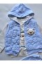 Baby Boy Hooded Vest Teddy Bear Set - 100% Cotton - 6