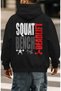Squat Bench Deadlift Fitness Gym Bodybuilding Athlete Back Printed Unisex Oversize Combed Cotton Hoodie