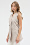 Modern Fit Linen Striped Casual Vest with Double Breasted Closure # Yl26011 - 3