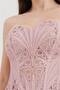 Women's Embroidered Fabric Detailed Lace-Up Design Corset - 4