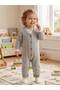 Wooden Button Detail Tricot Baby Jumpsuit - 3