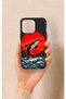 iPhone 13 Pro Compatible Red Sun Whale Pattern Silicone Case
