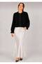 Women's Beard Knitwear Cardigan with Pearl Buttons and Ruffled Sleeves - 6