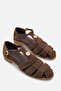 Layla Women's Genuine Leather Sandals - Brown Suede - 2
