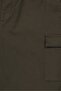 Men Regular Fit Plain Cargo Shorts, Olive - 3
