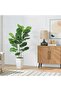 Artificial Tree,3-Stem Fiddle Leaf Banyan Tree (100cm h) - Easy-Assembly Faux Banyan Plant with Woven Planter, Lifelike Leaves, Zero-Maintenance Decor for Home & Office - 7