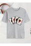 Men's Gray 4 as Printed Oversize T-Shirt
