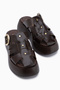 Venita Genuine Leather Brown High-Sole Women's Slippers - 4
