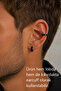 Non-Pierced Black Steel Hoop Earring and Ear Cuff Compressive Men's Earring 1 Piece - 3