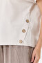 Beige Italian 60% Linen Oversize Blouse with Button Accessories, Size 38 - 42 - 5