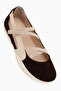 Mary Genuine Leather Brown Suede Cross Elastic Band Women's Ballerinas