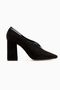 Conny Black Suede Blunt Toe Women's Heeled Shoes - 2