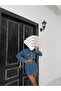 Women's Blue Textured Denim Crop Jacket and Mini Skirt 2-Piece Set - 3