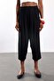 Black Elastic Waist Loose Cut Trousers 30285 - 5