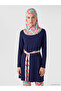 Lcw Dream Navy Blue Stand Collar Patterned Women's Hijab Swimsuit Set - 2
