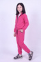 Girl's High Collar Zippered Waist Tie Elastic Leg Sweatpants Set - 2