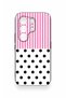 Tecno Camon 50 Pro 4g Compatible Pink Striped Polka Dot Patterned Silicone Case - 2