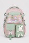 Girl's School Bag with Rabbit Figure - Multi-Compartment Ergonomic School Bag