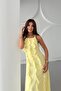 Women's Maxi Length Ruffled Front Sleeveless Lined Chiffon Dress - 6
