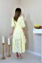 Women's Ecru Ruched Detailed Lace Brode Dress - 5