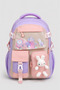 Girl's School Backpack with Rabbit Figure, Multi-Compartment Water-Repellent Primary School Bag