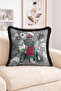 Retro Fringed Throw Pillow Cover with Elephant Figure and Umbrella Theme Floral Pattern - Decorative Pillowcase - 2