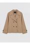 Lcw modest brown Double-Breasted collar Oversized women's trench coat - 6