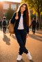 Unisex Premium School Cardigan with Stand Collar and Zipper, Navy Blue, 2 Yarns, Non-Stretch Fabric, Comfortable Fit Sweatshirt - 3