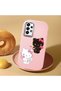 Samsung Galaxy A73 Compatible Case Camera Protector Pink Silicone Couple Phone Case with Kitty Pattern - 2