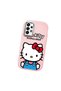 Samsung Galaxy A73 Compatible Case Camera Protector Pink Silicone Couple Phone Case with Kitty Pattern - 3