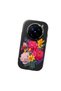 Vivo X200 Pro Compatible Case Camera Protective Black Silicone Couple Phone Case with Floral Pattern - 3