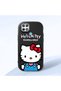 Oppo A15 Compatible Case Camera Protector Black Silicone Couple Phone Case with Kitty Pattern