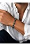 Men's Black Hematite Stone Look Arrow Pattern Bead Bracelet