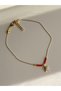 Elegant Red Beaded Zircon Stone Turtle Anklet - 3