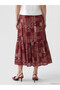 Original Elastic Waist Patterned Flared Skirt - 4